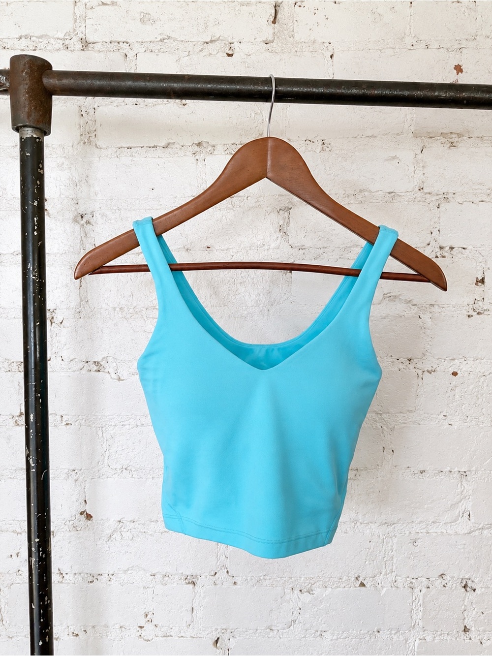 Lululemon Aqua Blue Longline Sports Bra Crop Tank Size 2 Athleisure Yoga
